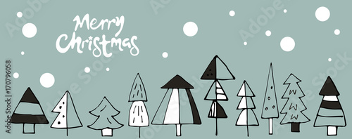 Christmas doodle christmas trees