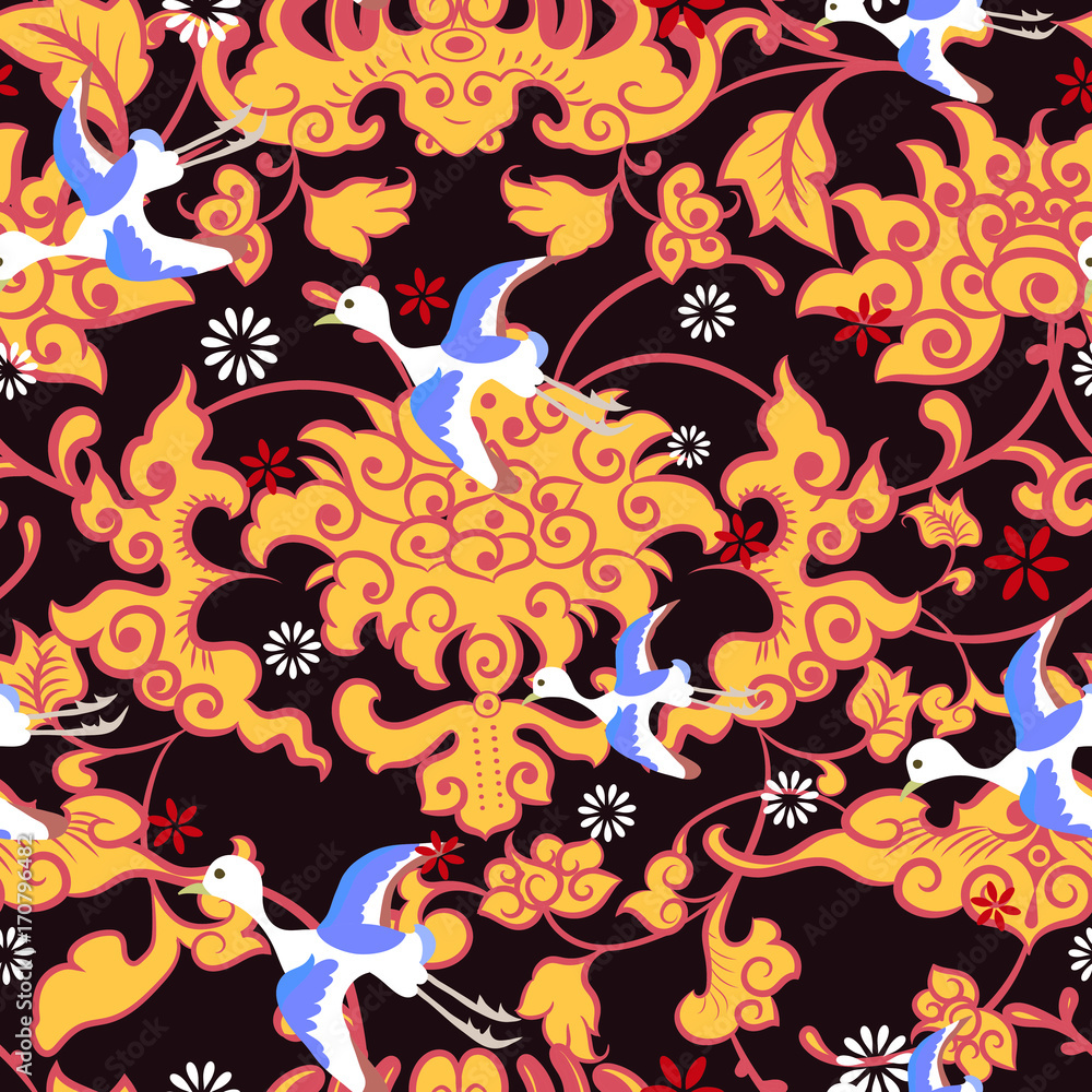 Vintage bird pattern