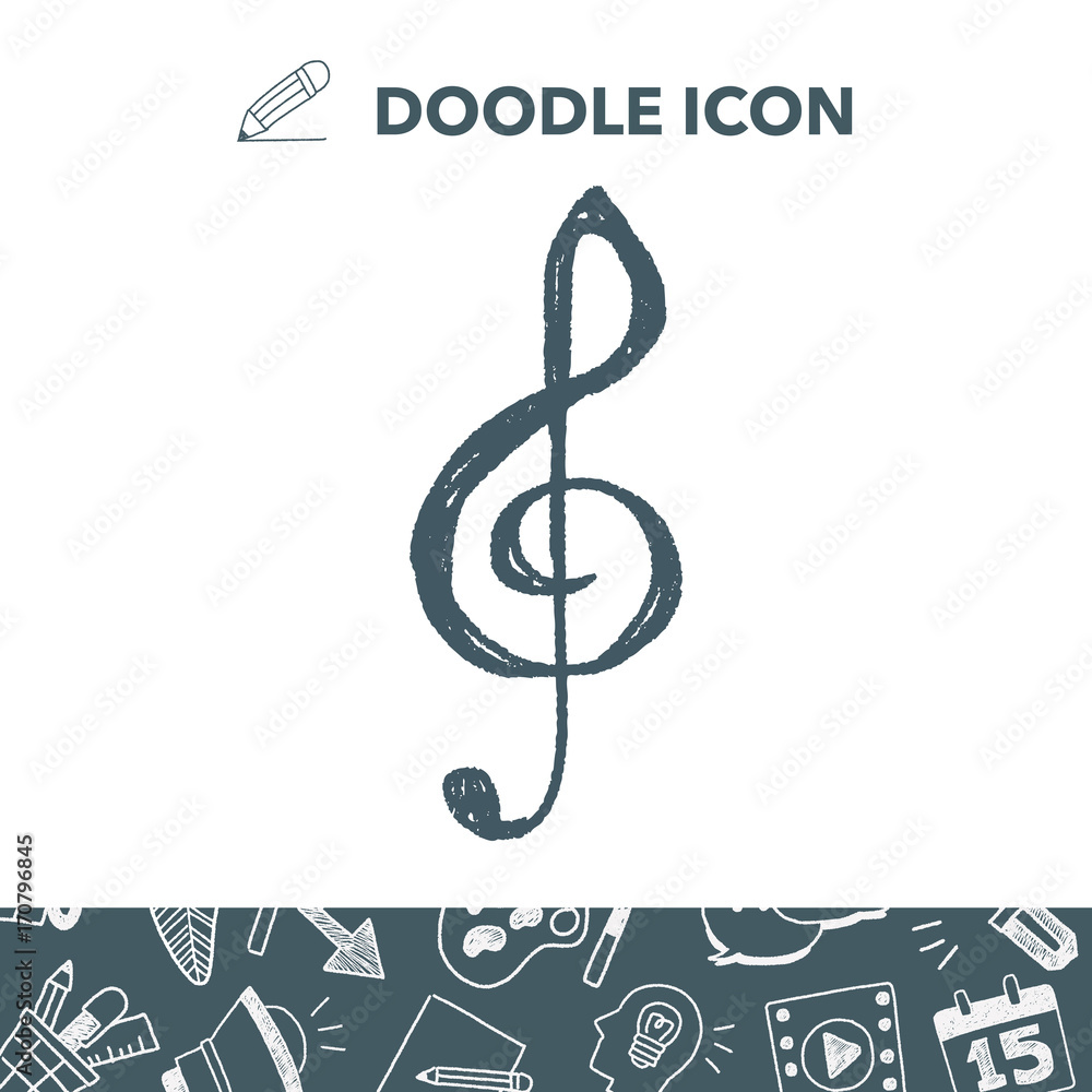 Naklejka premium music note doodle