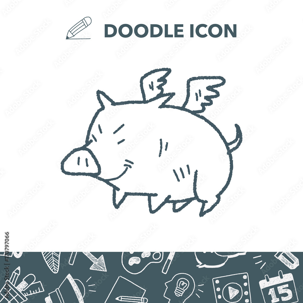 flying pig doodle flying pig doodle