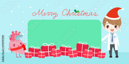 doctor and heart with christmas