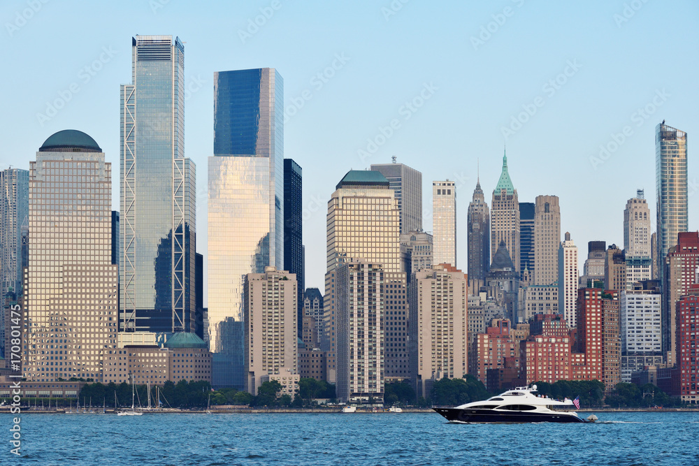 Manhattan Skyline over Hudson river Manhattan Skyline over Hudson river