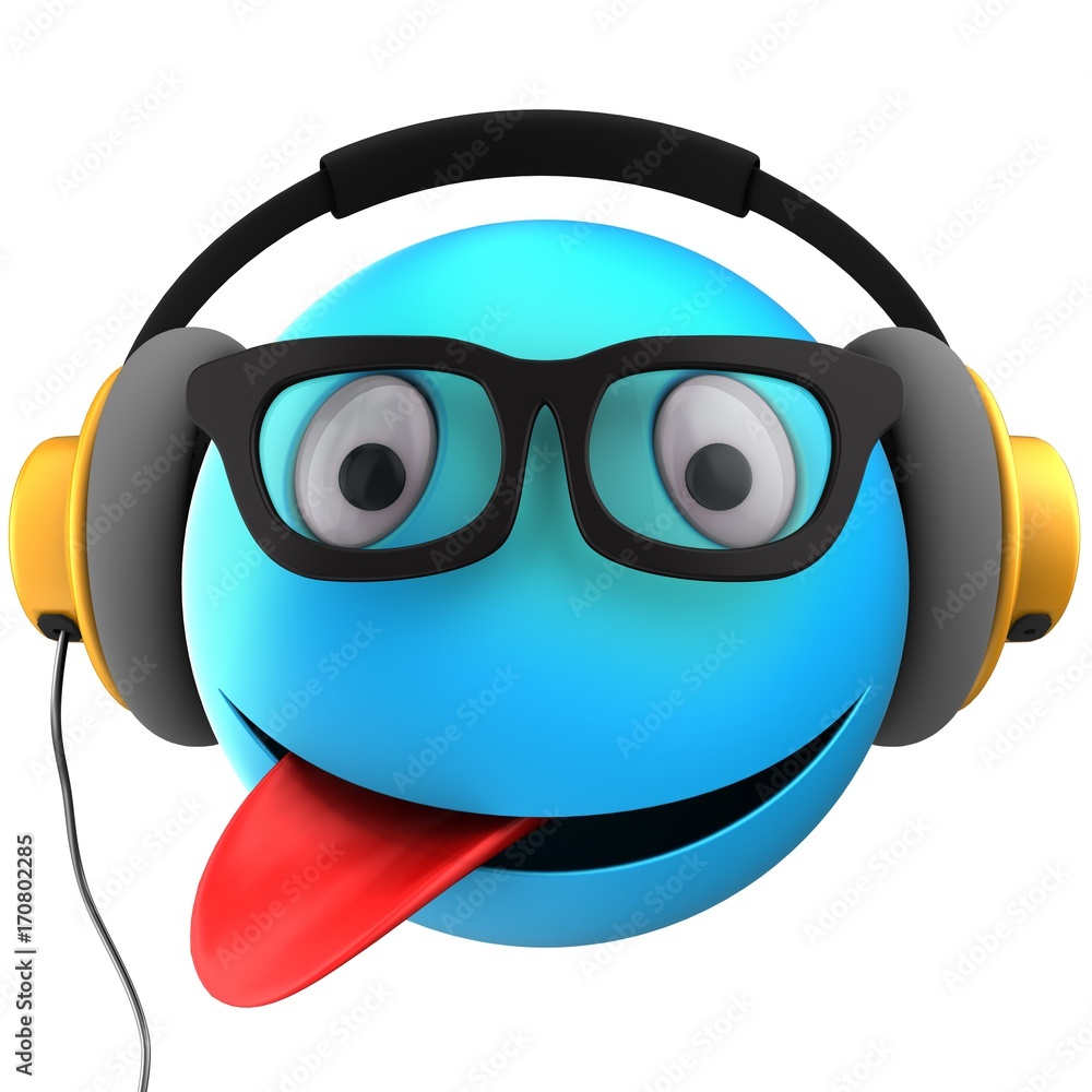 Obraz premium 3d blue emoticon smile