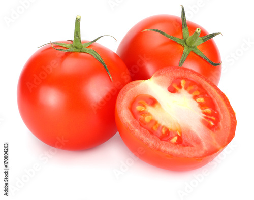 fresh tomato isolated on white background. close up