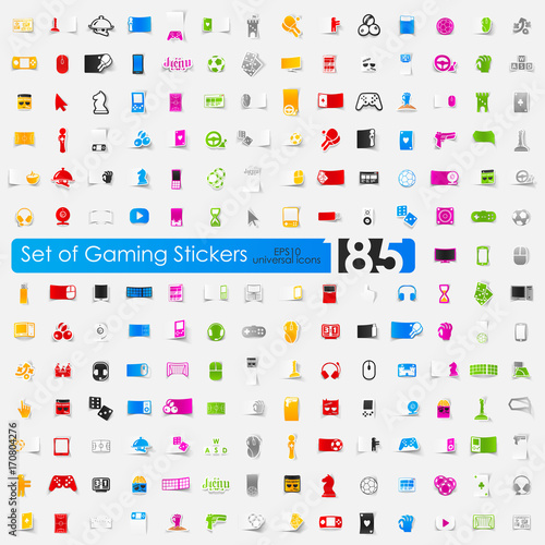 Set of gaming stickers