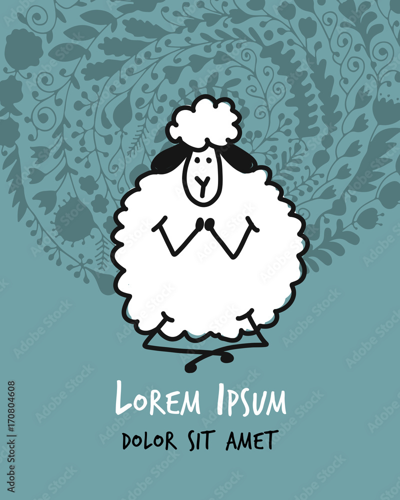 Funny sheep, sketch for your design Funny sheep, sketch for your design