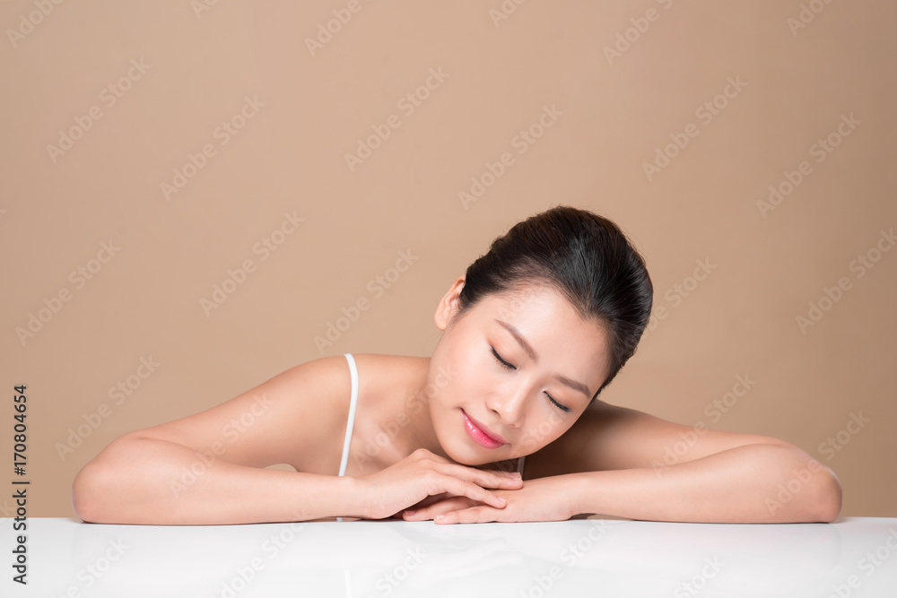 Portrait of young beautiful asian woman. Youth and skin care concept Portrait of young beautiful asian woman. Youth and skin care concept