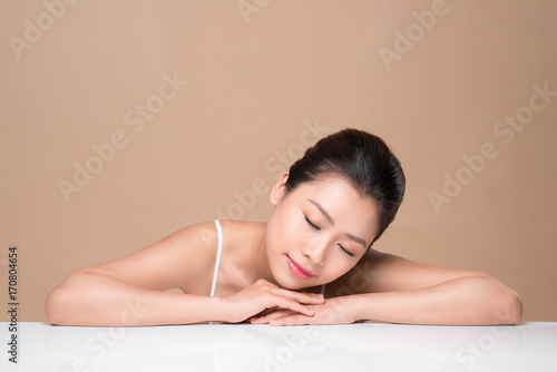 Portrait of young beautiful asian woman. Youth and skin care concept