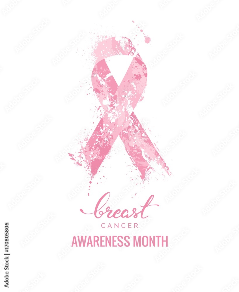 Breast Cancer Awareness Ribbon Background. Vector illustration Breast Cancer Awareness Ribbon Background. Vector illustration