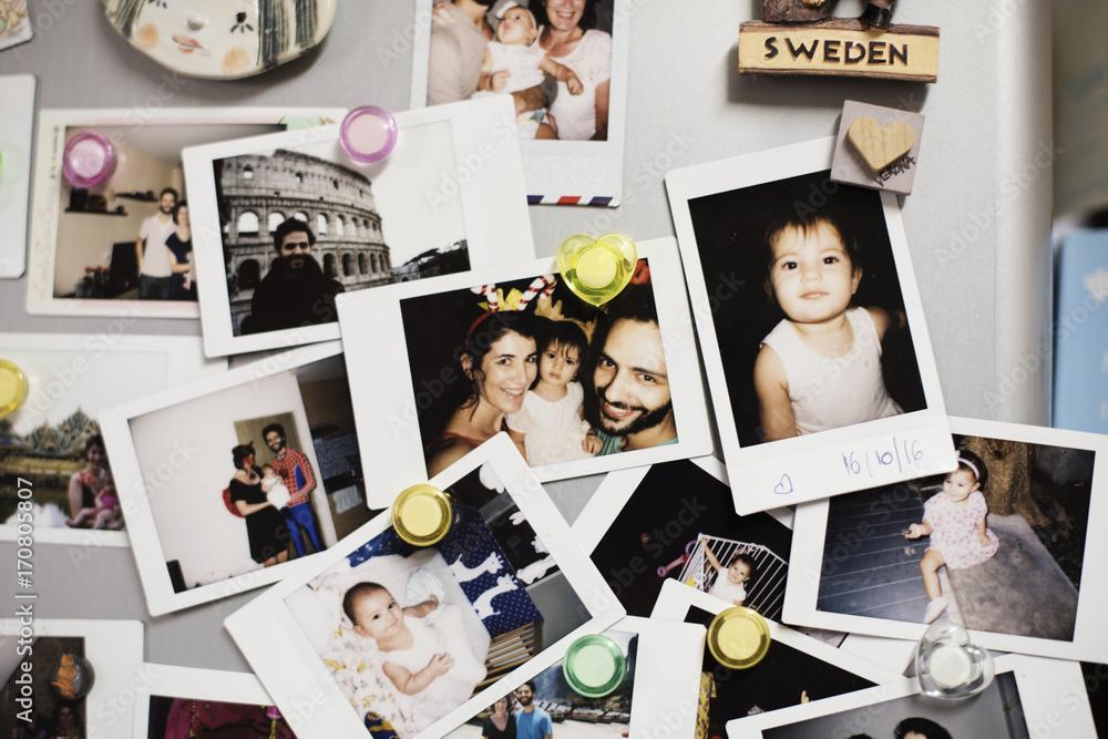 A family memories photo collection - obrazy, fototapety, plakaty 