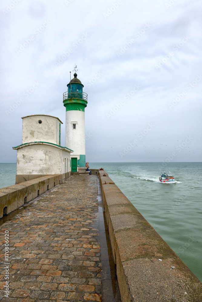 Lighthouse at the entrance to le Treport Harbour