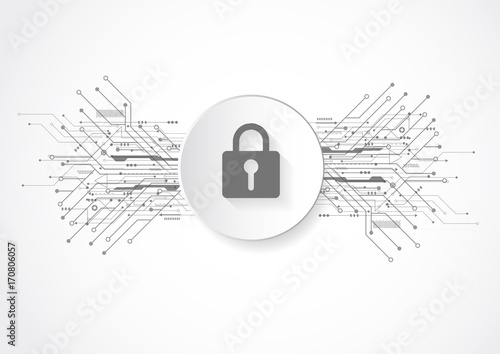 Abstract security digital technology. Protection concept background. Vector Illustration