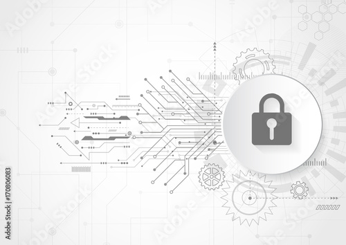 Abstract security digital technology. Protection concept background. Vector Illustration