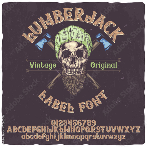 Vintage label font