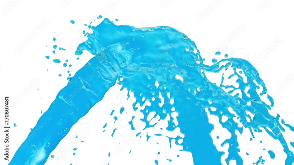 flow of blue fountain fly up in air with many splashes. Shot of blue liquid as sugar syrup or sweet lemonade in slow motion with alpha channel as luma matte. ver66 water flow of blue fountain fly up in air with many splashes. Shot of blue liquid as sugar syrup or sweet lemonade in slow motion with alpha channel as luma matte. ver66 water