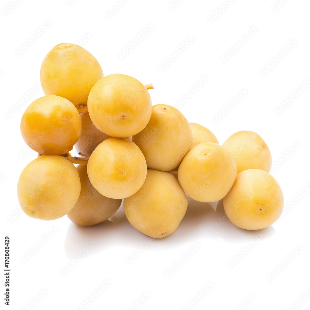 yellow raw dates isolated on white background yellow raw dates isolated on white background