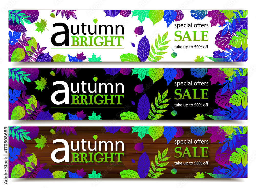 Naklejka premium Autumn sale banners