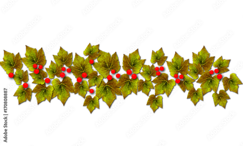 赤い実と蔦の葉のクリスマス風 Stock Vector Adobe Stock