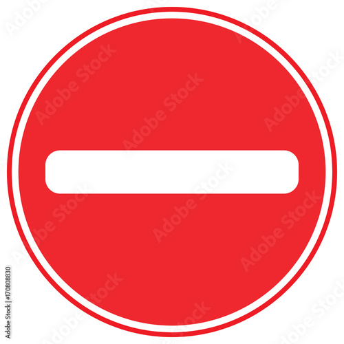 Red no entry road sign