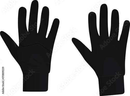Black winter gloves. vector illustration