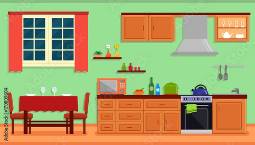 kitchen room interior for family home