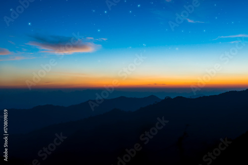 Silhouettes Mountain and Sky