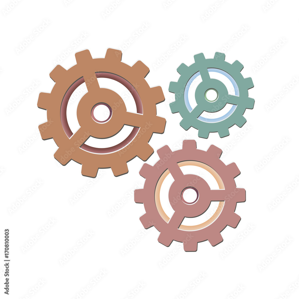 Gears on a white background. Vector illustration. Gears on a white background. Vector illustration.