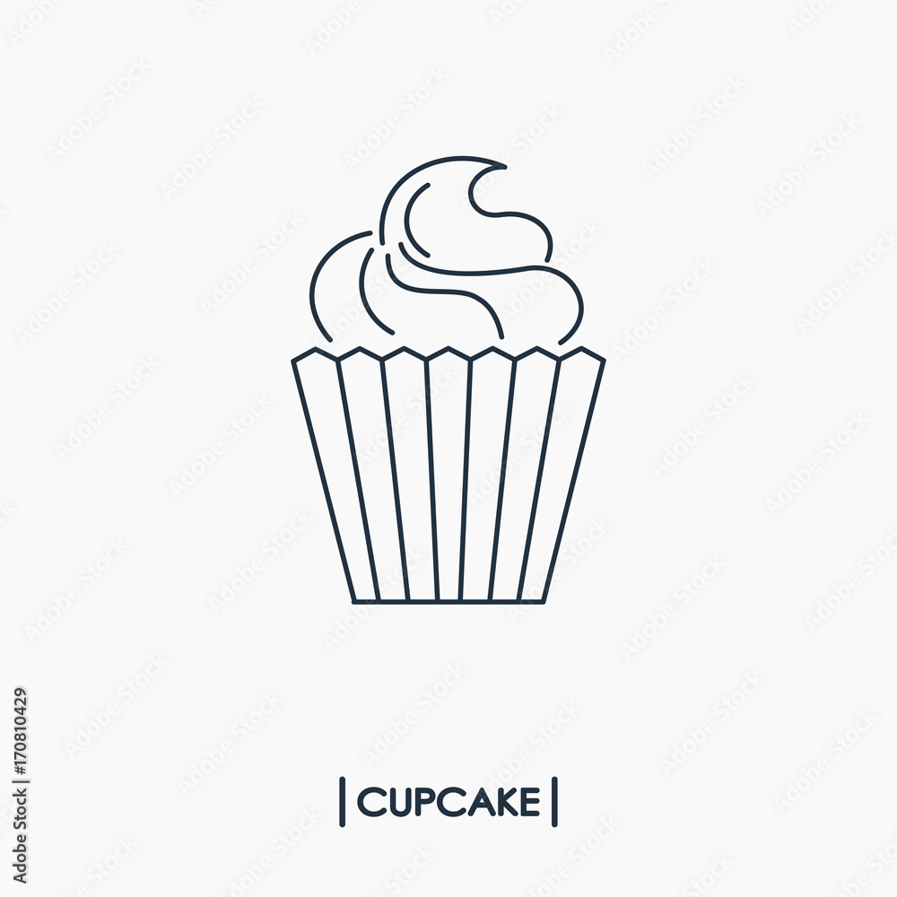 Cupcake outline icon