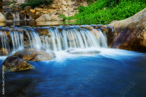 Small waterfall with water motion.