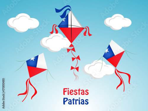 illustration of elements of Chile's National Independence Day background photo