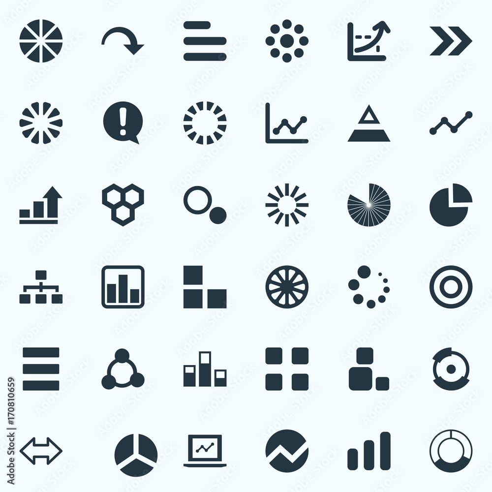 Vector Illustration Set Of Simple Graph Icons. Elements Decline