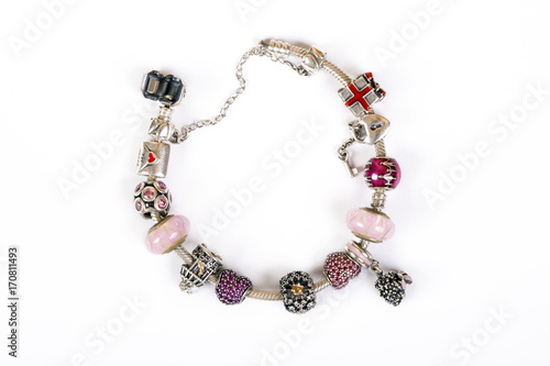 Obraz na płótnie Silver charm bracelet