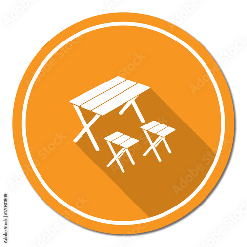 Camping table and stool icon