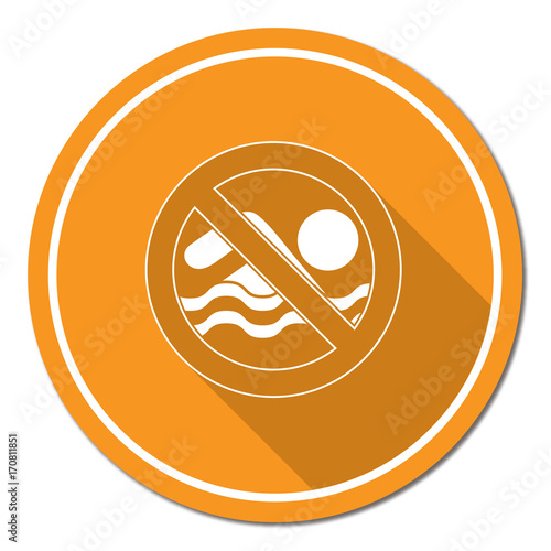 No swimming prohibition sign icon
