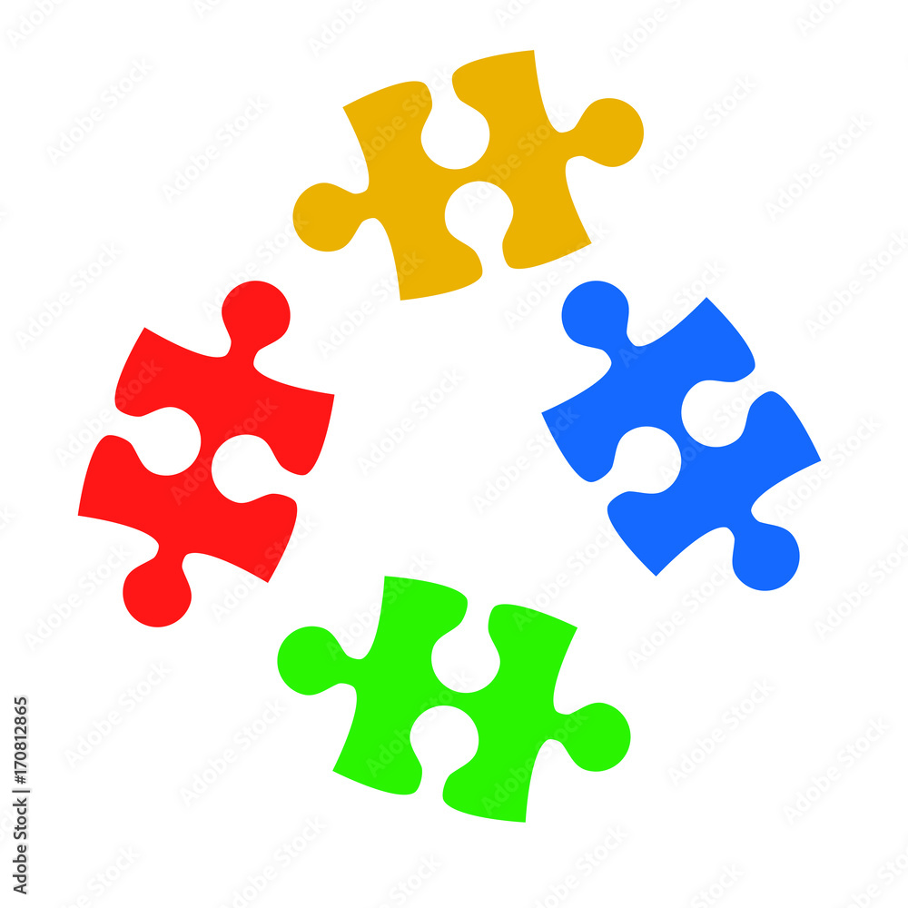 Puzzle on white background, stock vector illustration Puzzle on white background, stock vector illustration