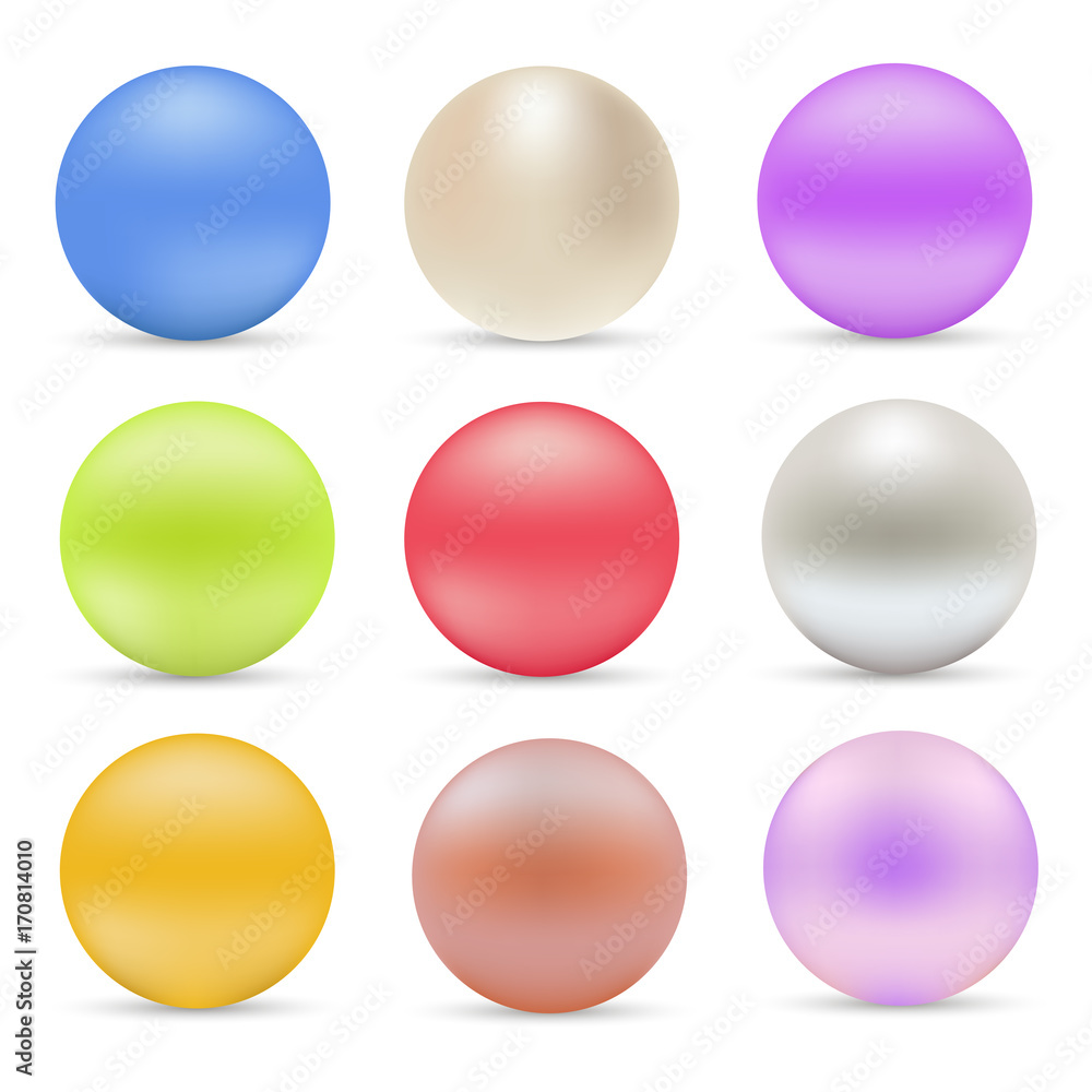Set of colurful spherica lpearls. Vector Set of colurful spherica lpearls. Vector