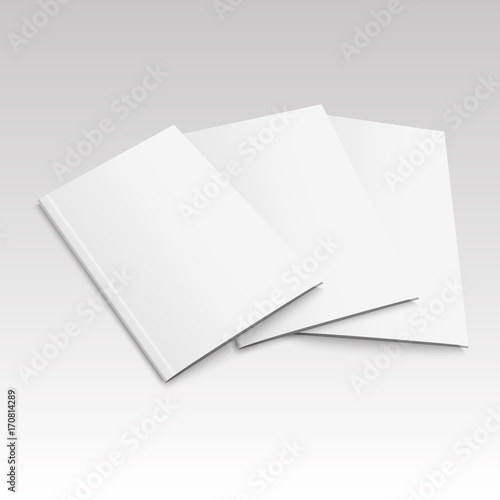 Realistic blank closed magazine mockup template. Vector.