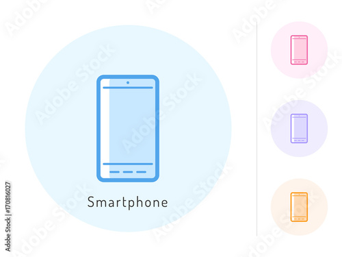 Smartphone icon vector. Smartphone symbol for your web site design, logo, app. One of a set of linear electronics icons.