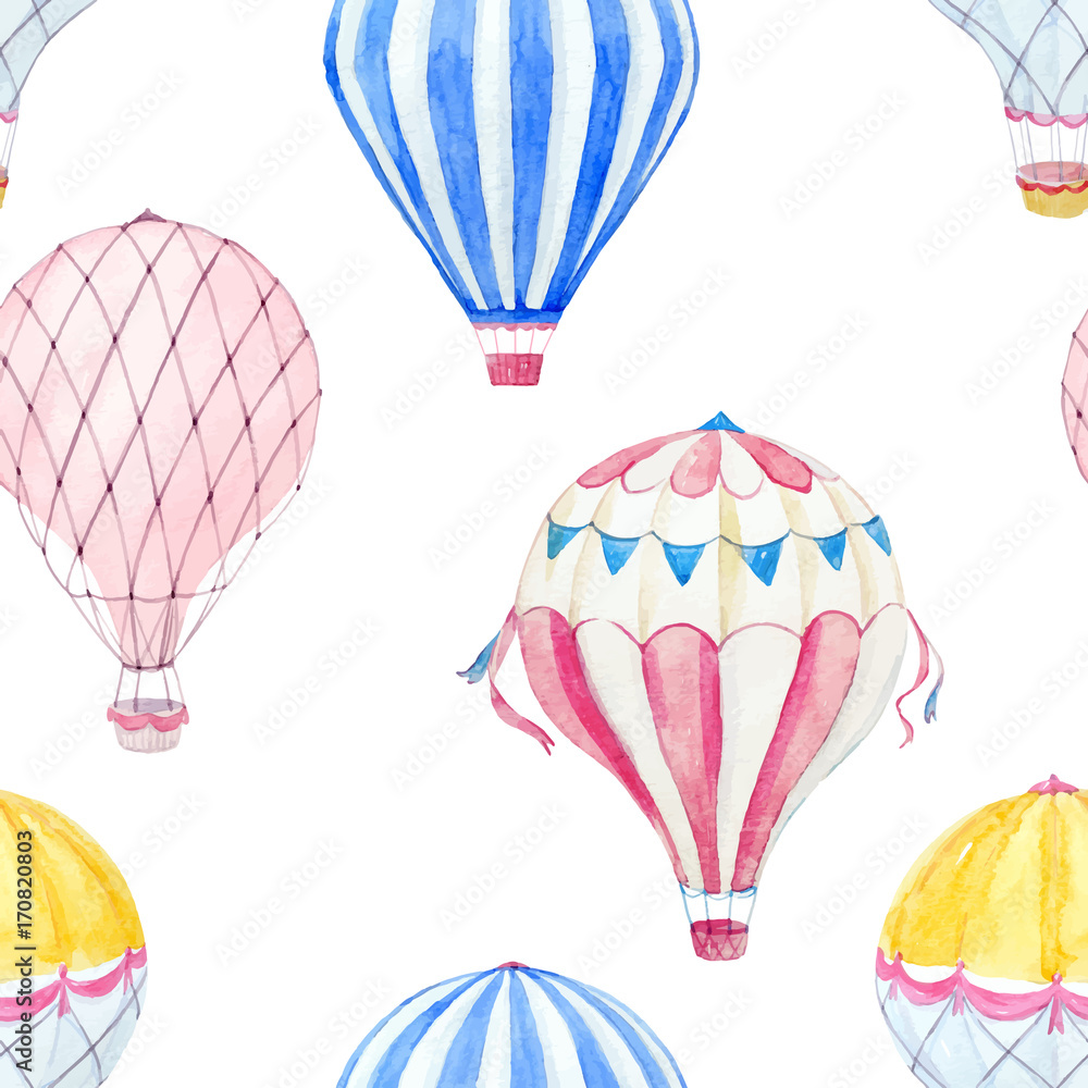 Fototapeta Akwarela powietrze balon wektor wzór
