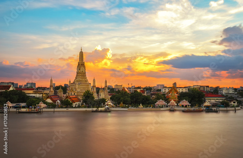 Wat Arun  Temple of Dawn  Famous temple on Chaopraya River . Bangkok Thailand