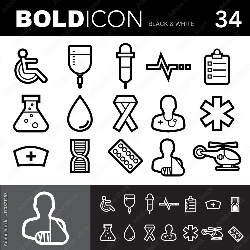 Bold line icons set.Illustration eps 10 Bold line icons set.Illustration eps 10