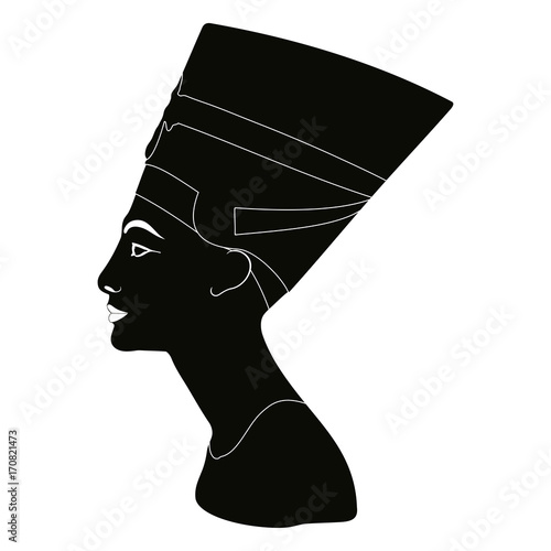 Vector silhouette of Nefertiti.