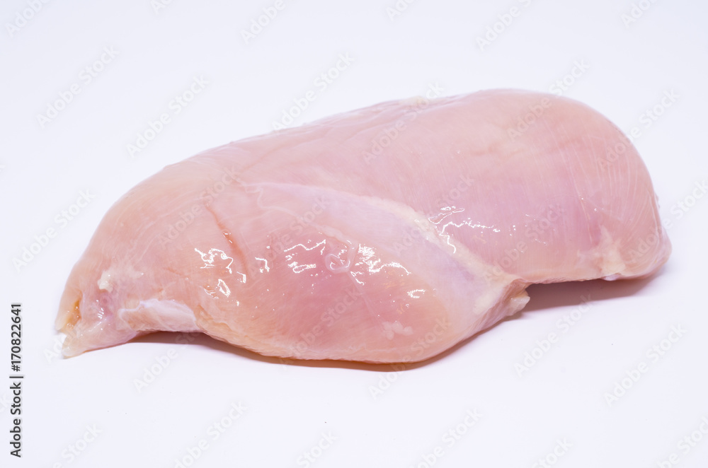 Raw chicken breast fillets on white background Raw chicken breast fillets on white background