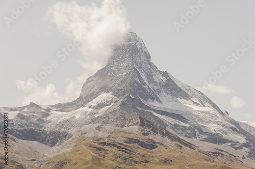 Zermatt, Dorf, Alpen, Matterhorn, Walliser Alpen, Trockener Steg, Schwarzsee, Bergsteiger, Berghütte, Wanderweg, alpin, Wallis, Sommer, Schweiz