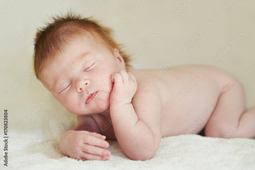 Sleeping little newborn girl Sleeping little newborn girl