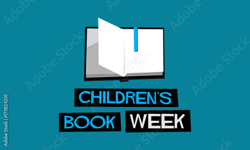 Children's Book Week (Flat Style Vector Illustration Quote Poster Design)