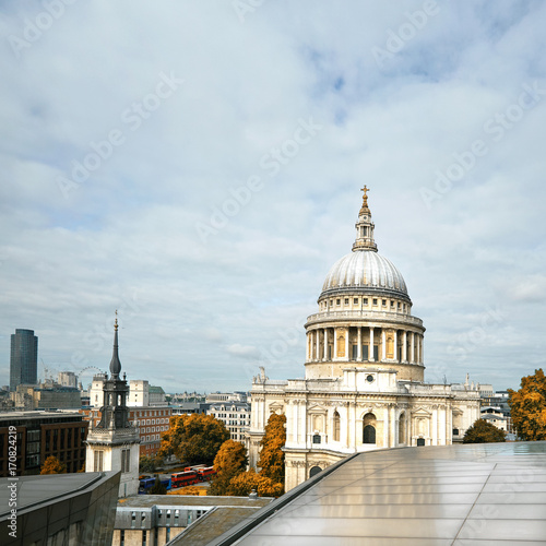 London cityscape with St Paul's Cathedral in Autumn