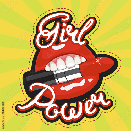 Feminism slogan with gothic lettering Girl Power