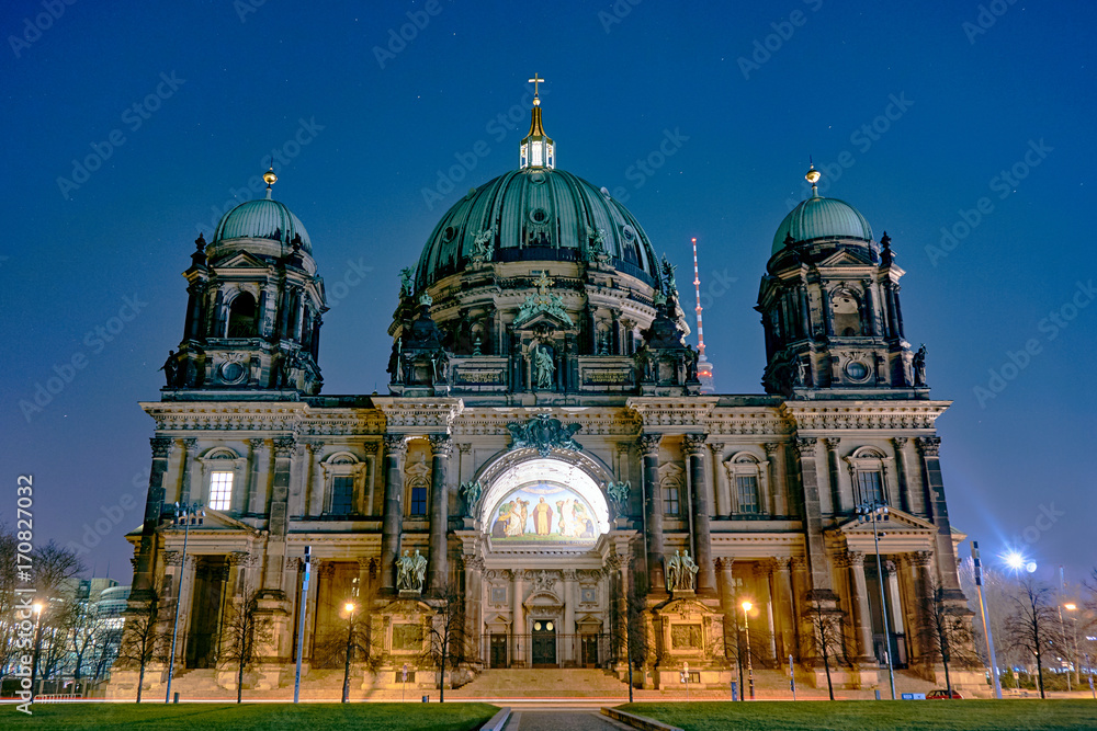 Berlin Cathedral or Berliner Dom at night, Berlin ,Germany