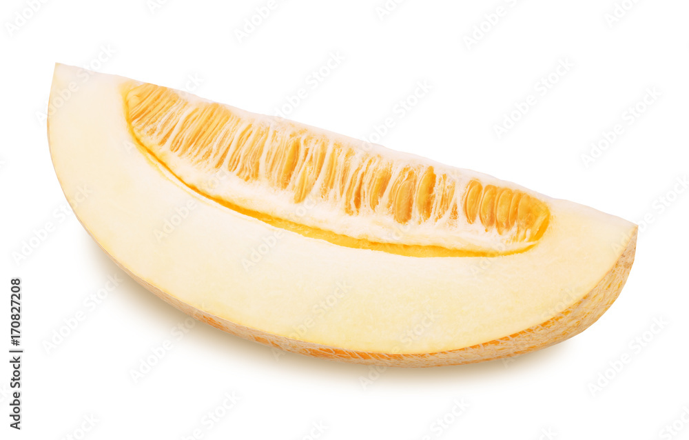 Slice of ripe yellow melon. Slice of ripe yellow melon.